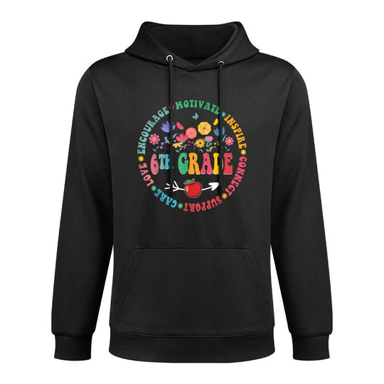 Sixth Grade Teacher Student Back To School Flower Colorfast Hoodie