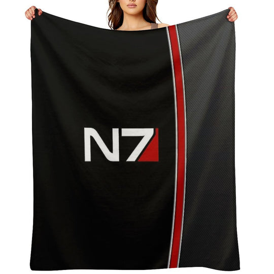 N7 Mass Effect Emblem! Travel-friendly Throw Blanket