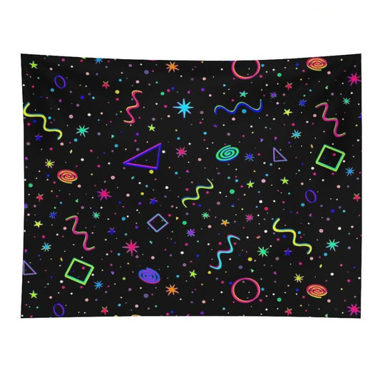 90's 2000's Carpet Pattern Design - Y2k Neon Bowling Alley Arcade Movie Theater Skate Rink Carpet Dreamcore Nostalgia Tapestry