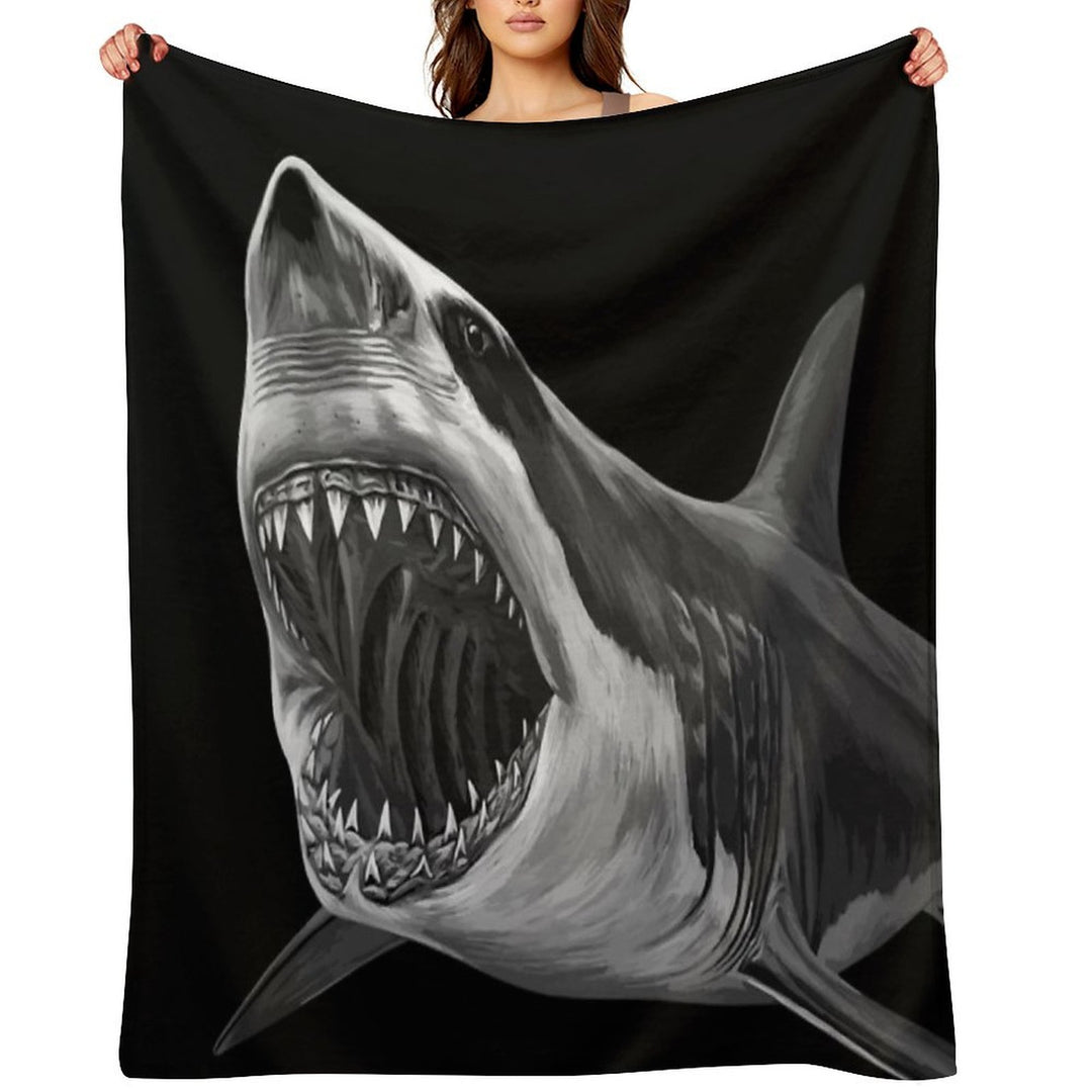 Great White Shark Premium Throw Blanket