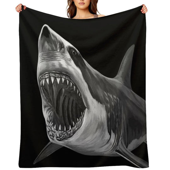 Great White Shark Premium Throw Blanket