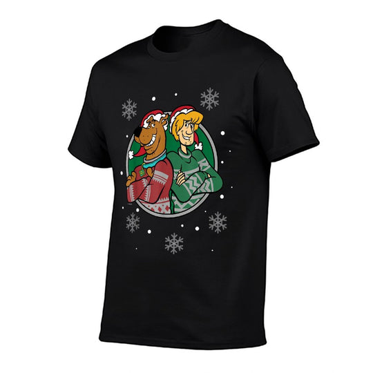 Christmas Scooby Doo Shaggy Arms Crossed Snowing  High-quality Stitching T-Shirt