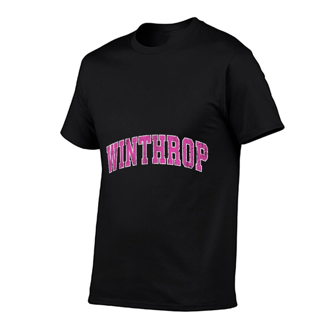 Winthrop Massachusetts MA Vintage Sports Design Pink Design  Trendy Pattern T-Shirt