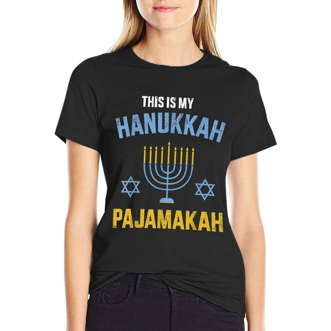 This Is My Hanukkah Pajamakah for Jewish Christmas Pajama  High-quality Stitching T-Shirt