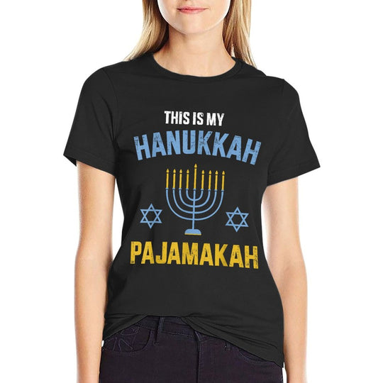 This Is My Hanukkah Pajamakah for Jewish Christmas Pajama  High-quality Stitching T-Shirt