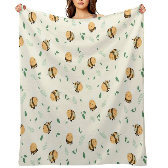 Lots of Bees Machine-washable Throw Blanket