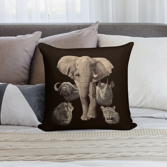 Big Five Africa Safari Soft Ultra-Soft Texture Throw Pillow