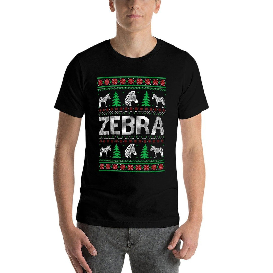 Ugly Christmas Sweaters Matching Design Zebra Holiday  Affordable Price T-Shirt