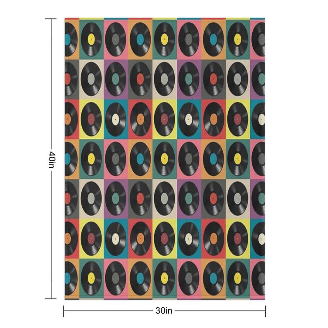 Discjockey Pattern  DJ Music Vinyl Turntables Velvety-soft Throw Blanket