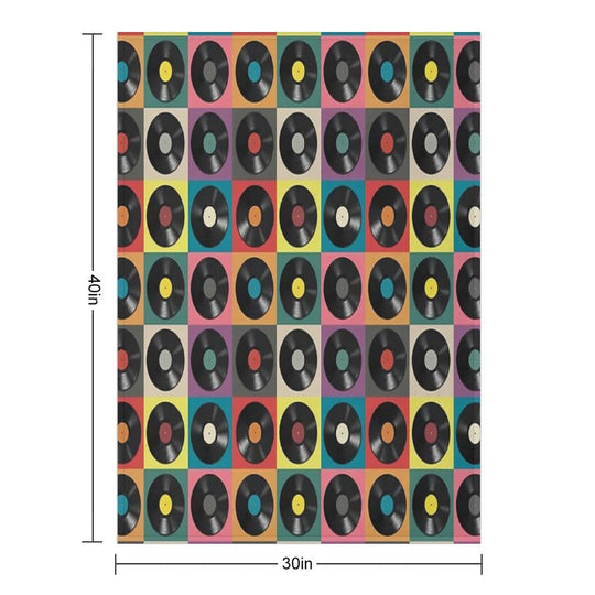 Discjockey Pattern  DJ Music Vinyl Turntables Velvety-soft Throw Blanket