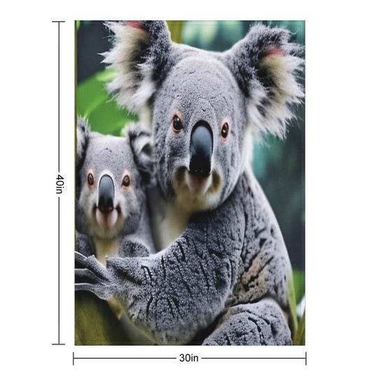 Australian Koala Family Anti-pilling Throw Blanket
