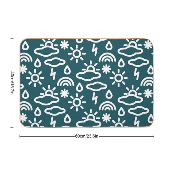 Pattern of Weather Icons. Weather News. Weather Seasons Forecast Symbols  Toxin-Free Bath Mat