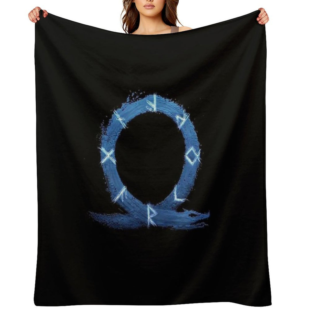 God Of War Ragnarok HD Logo Sustainable Throw Blanket