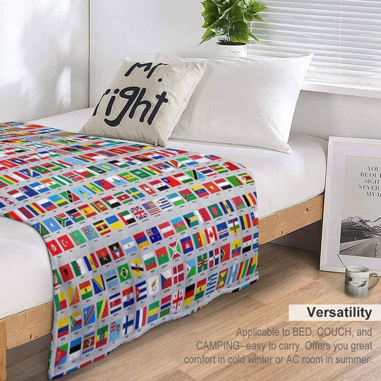 All of The Current World Flags Every Nation Eco-conscious Throw Blanket