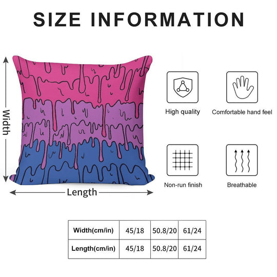 Pastel Kawaii Melting Bisexual Pride LGBTQ Design Soft High-Density Material Throw Pillow