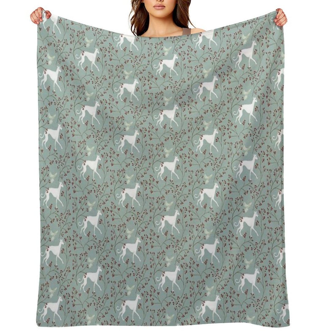 A Greyhound And His Bird Friend Sustainable Throw Blanket
