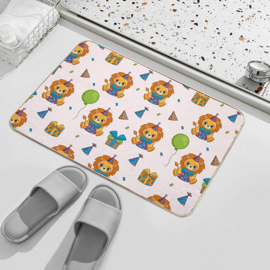 Happy Birthday Pattern  Easy To Clean Bath Mat