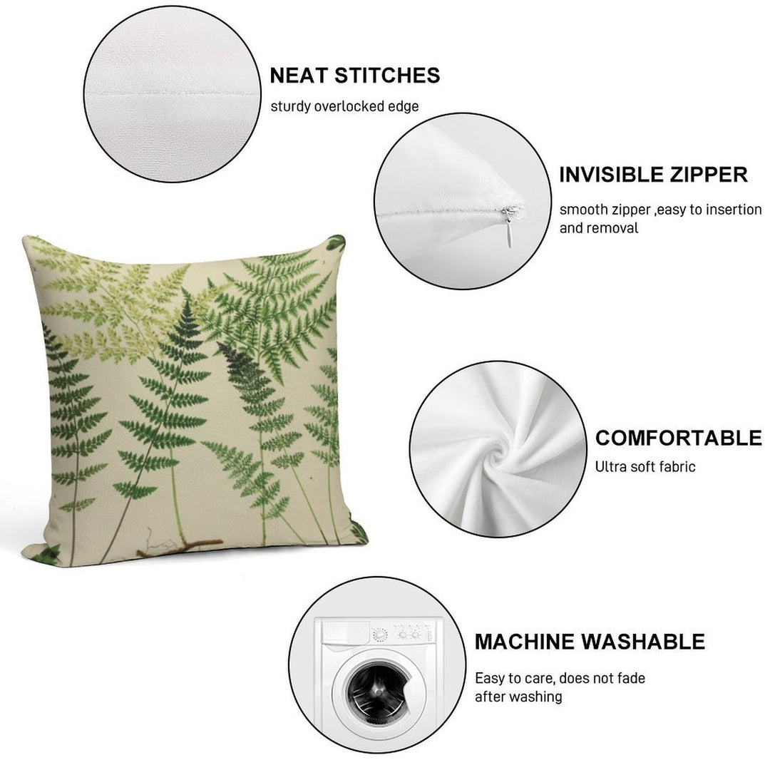 Botanical Ferns Soft Multiple Sizes Throw Pillow