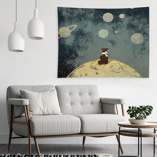 Endless Opportunities  - Dog Looking Into Space Tapestry