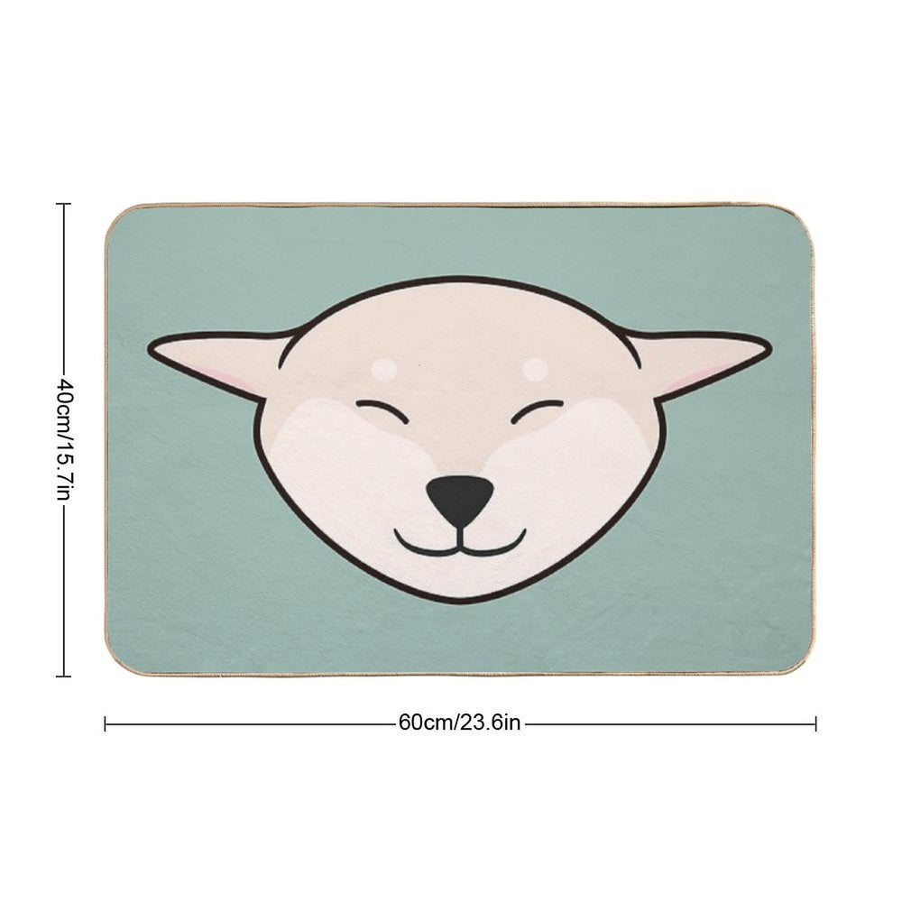 Airplane Ears Cream Shiba Inu Kawaii  Odorless Bath Mat