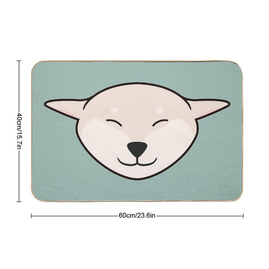 Airplane Ears Cream Shiba Inu Kawaii  Odorless Bath Mat