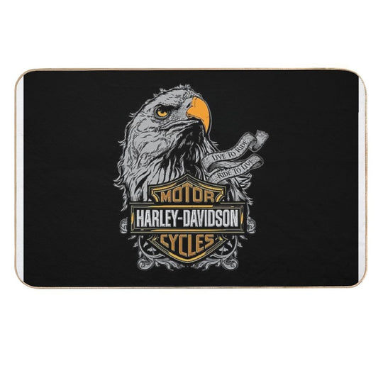 Halftone Vintage Essence, Timeless Motorcycle Spirit  Slip-Resistant Bath Mat