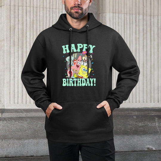 SpongeBob SquarePants Happy Birthday Sandy Patrick Squidward Breathable Fabric Hoodie