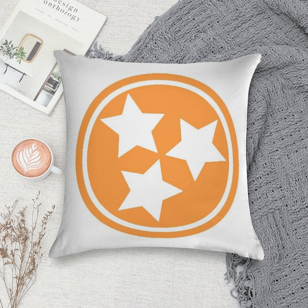 Orange Tristar Soft Short Plush Fabric Throw Pillow