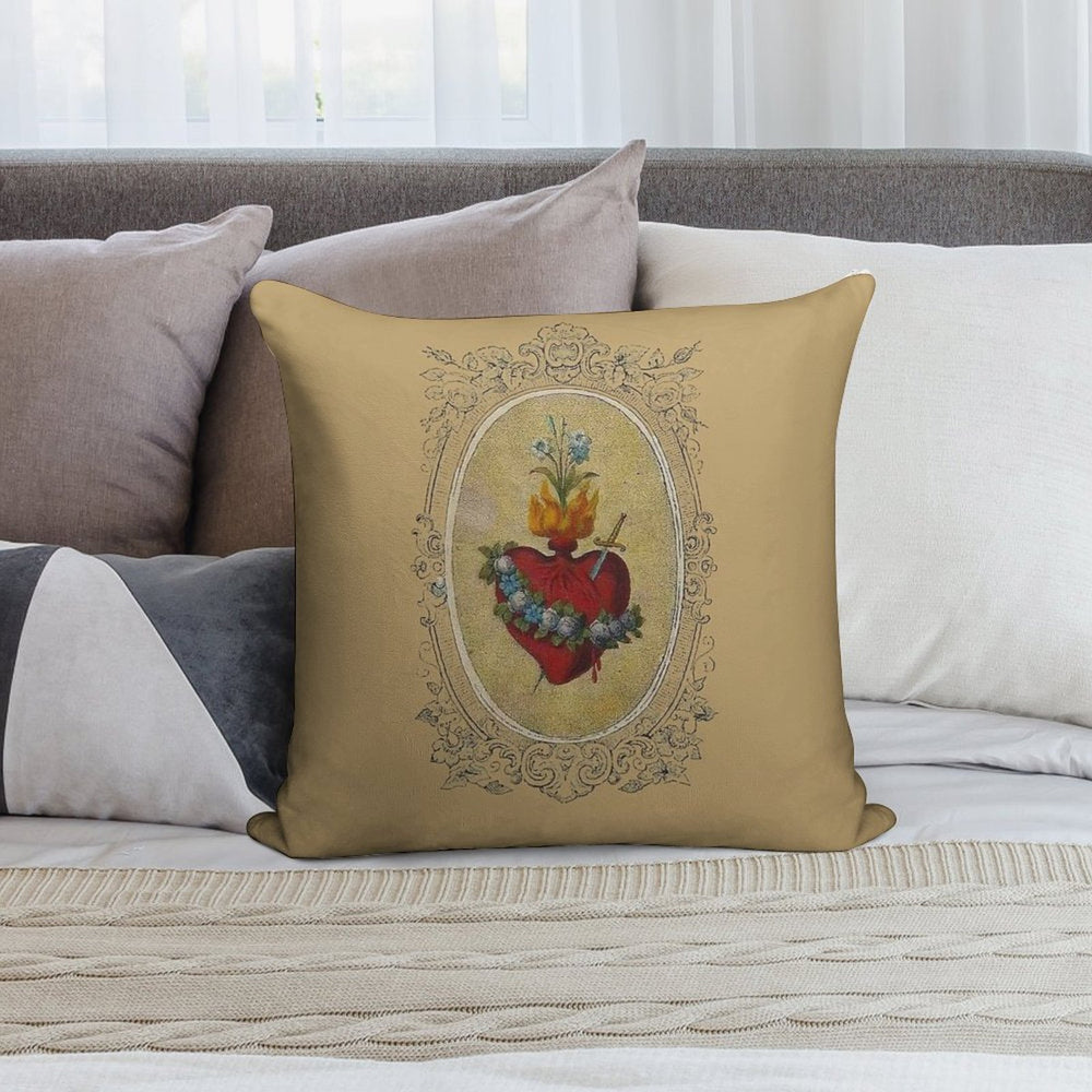 Sacred Heart of Mary Soft High-Density Material Throw Pillow