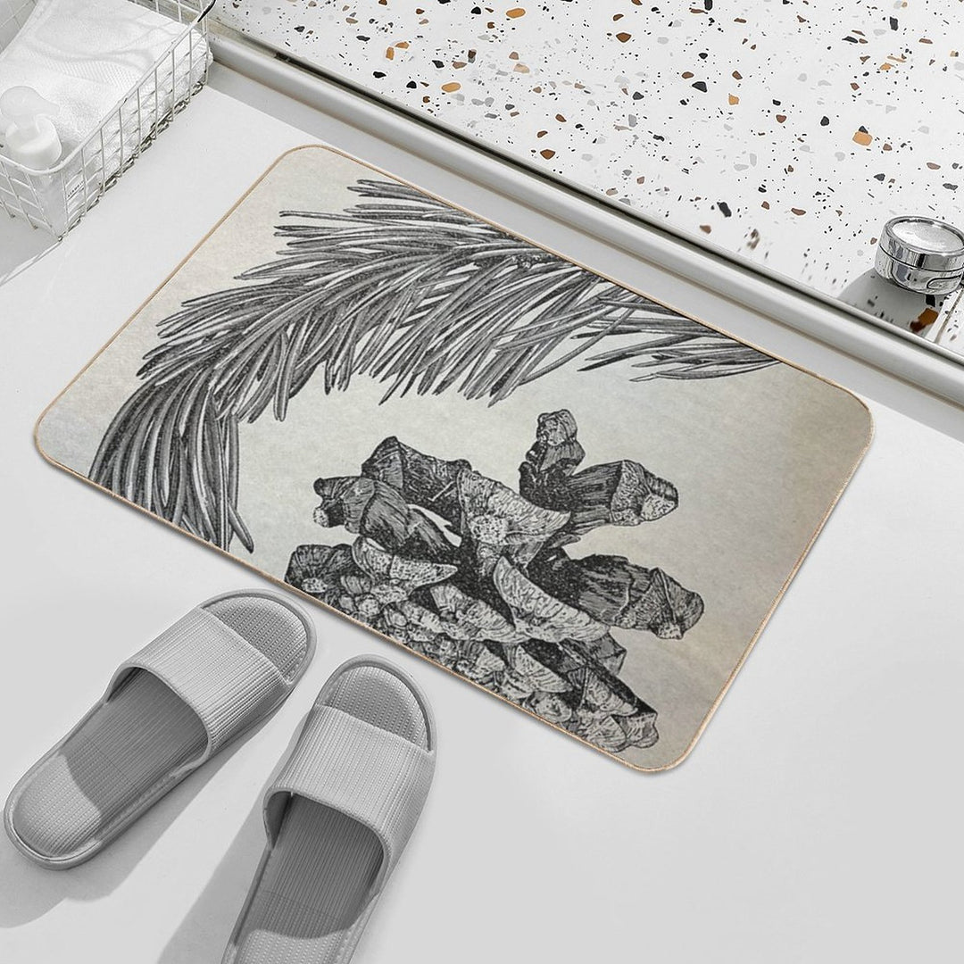 Parry Pine Vintage Etched Plate  Absorbent Bath Mat