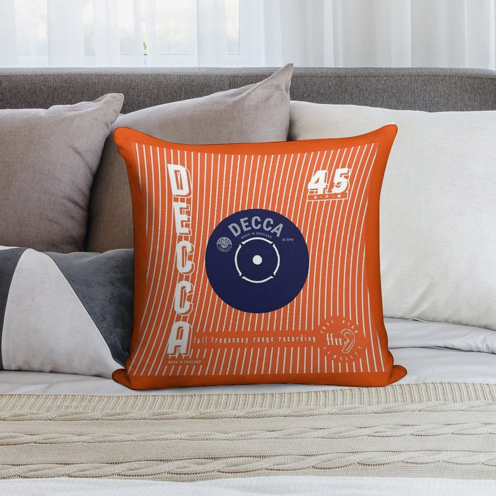 Decca Vintage Record Sleeve Vector Soft Luxury Feel Throw Pillow