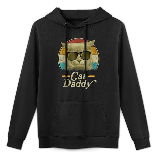 Retro Cat Daddy 80s 90s Style Sunglasses Pilling-Resistant Hoodie