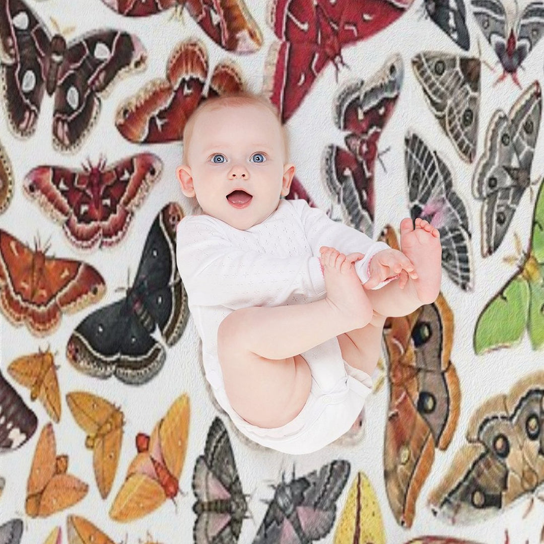 Saturniid Moths of North America Pattern Gift-ready Throw Blanket