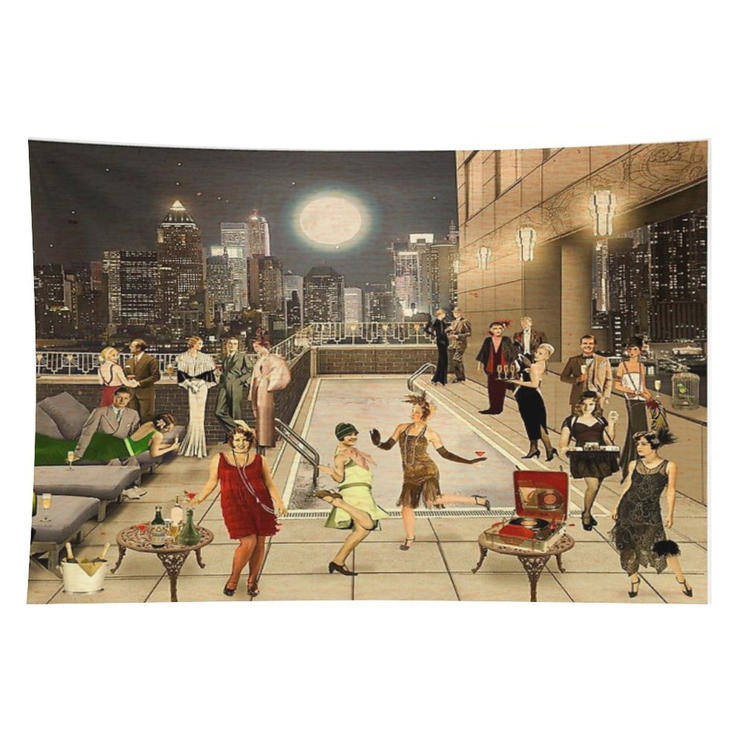 Art Deco Skyline Tapestry