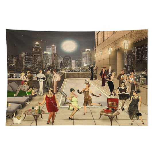 Art Deco Skyline Tapestry