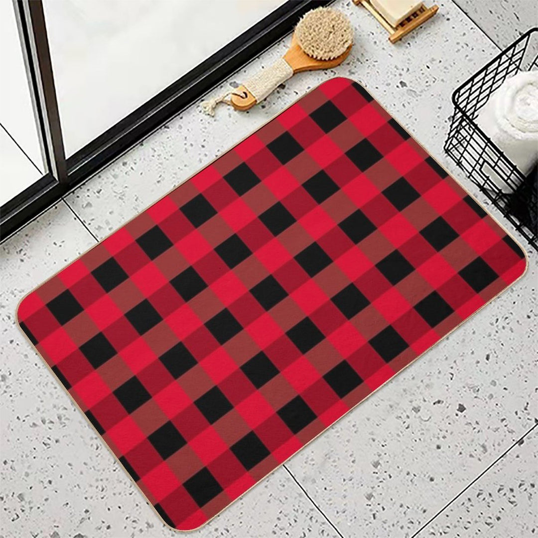 Buffalo Plaid Red And Black Checkered Pattern, Classic Lumberjack Design  Eco-Friendly Bath Mat