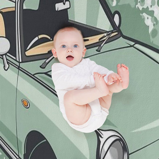 Emerald Green Nissan Figaro Versatility Throw Blanket