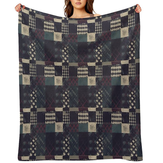 Grunge Tartan Patchwork Velvety-soft Throw Blanket