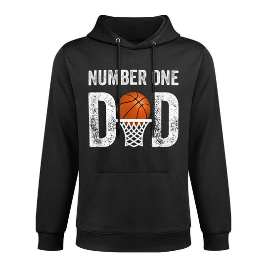 Number One Basketball Dad Fathers Day Men Best Daddy Ever Machine Washable Hoodie