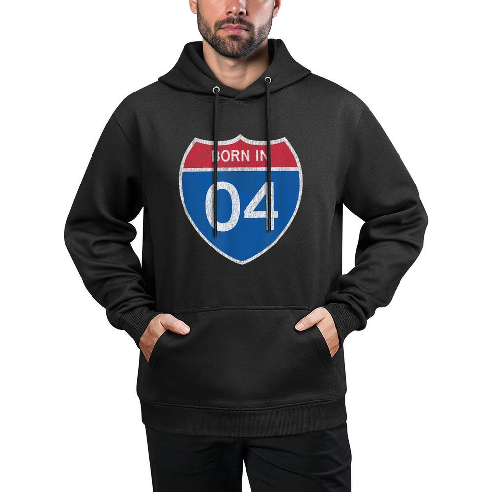 21 Year Old Vintage Car Road Sign 2004 21st Birthday Shape Retention Hoodie
