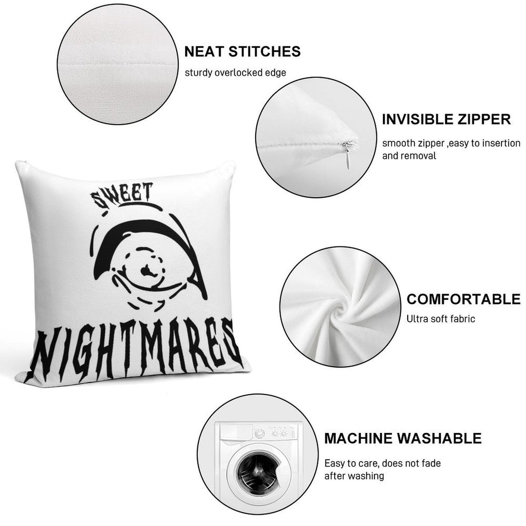 “Sweet Nightmares – Dark Gothic Art” Soft Durable Construction Throw Pillow