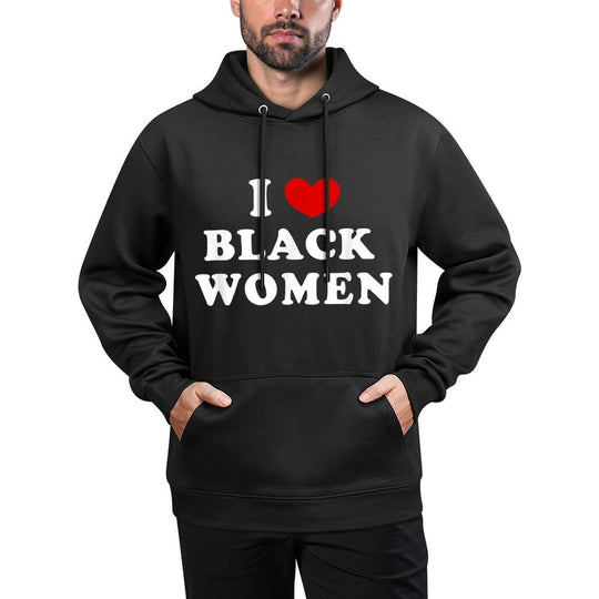 I Love Black Women, I Heart Black Women Shrink-Resistant Hoodie
