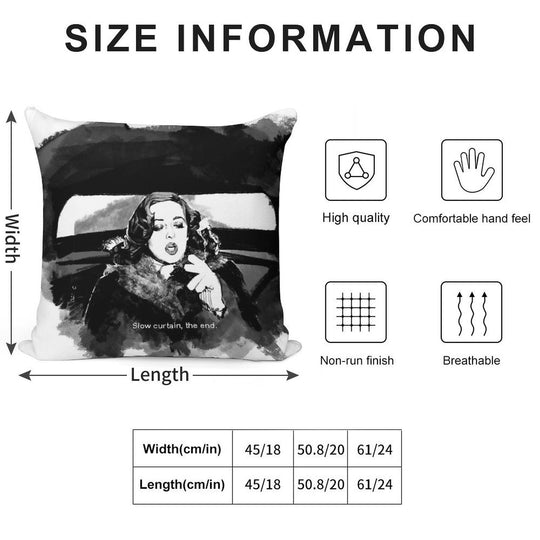Slow Curtain, The End Soft Fade-Resistant Throw Pillow