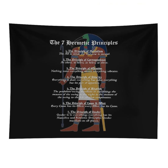 The 7 Hermetic Principles - Greek And Egyptian Philosophy (Thoth) Tapestry