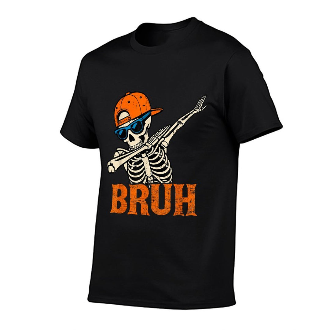 Bruh Spooky Dabbing Skeleton Halloween Custome for Boys Men  Eco-friendly Material T-Shirt