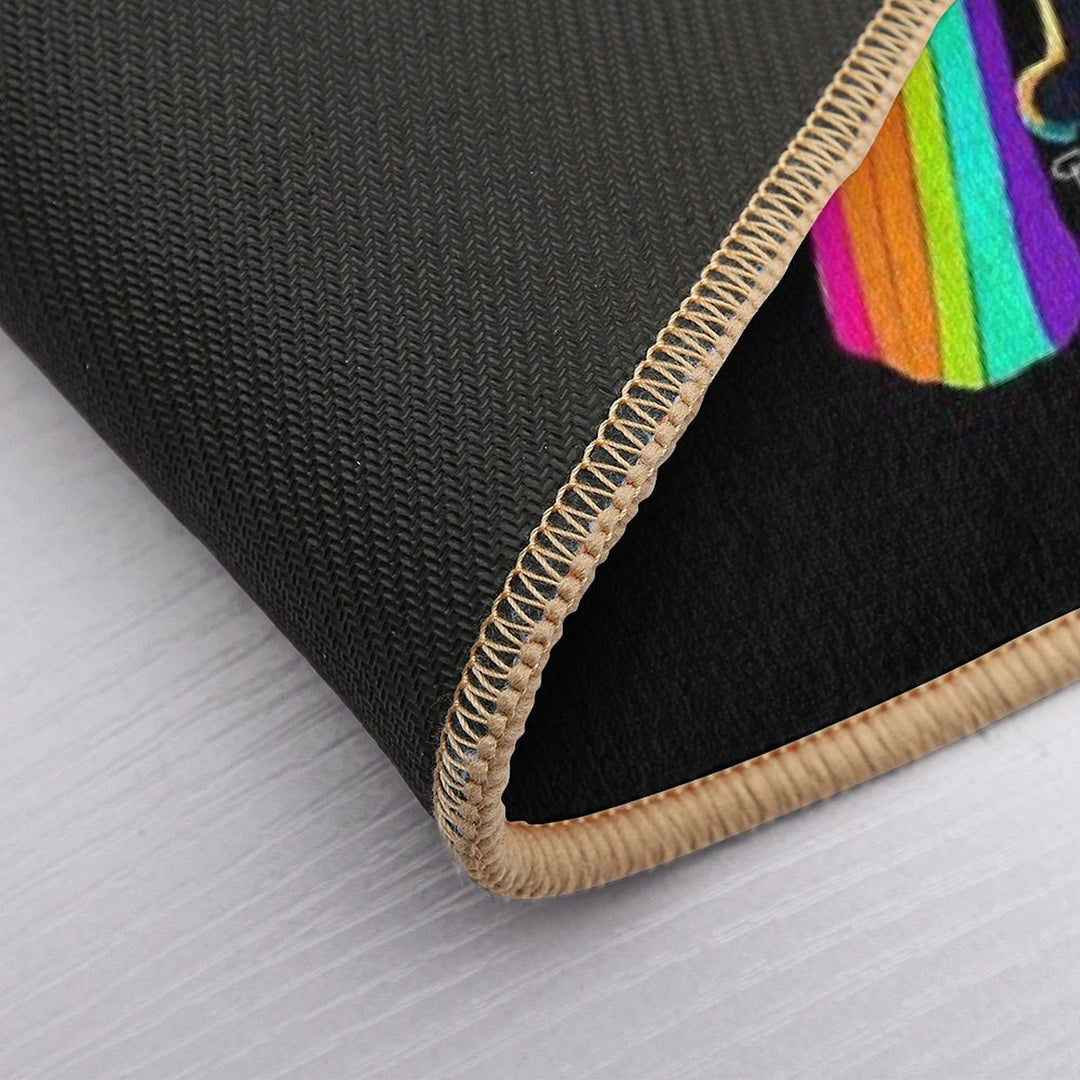 Neon Cat Rainbow Sic Vomit Puke  Pet-Safe Bath Mat