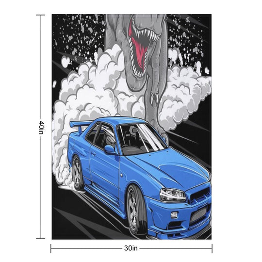 Skyline R34 GTR Premium Throw Blanket