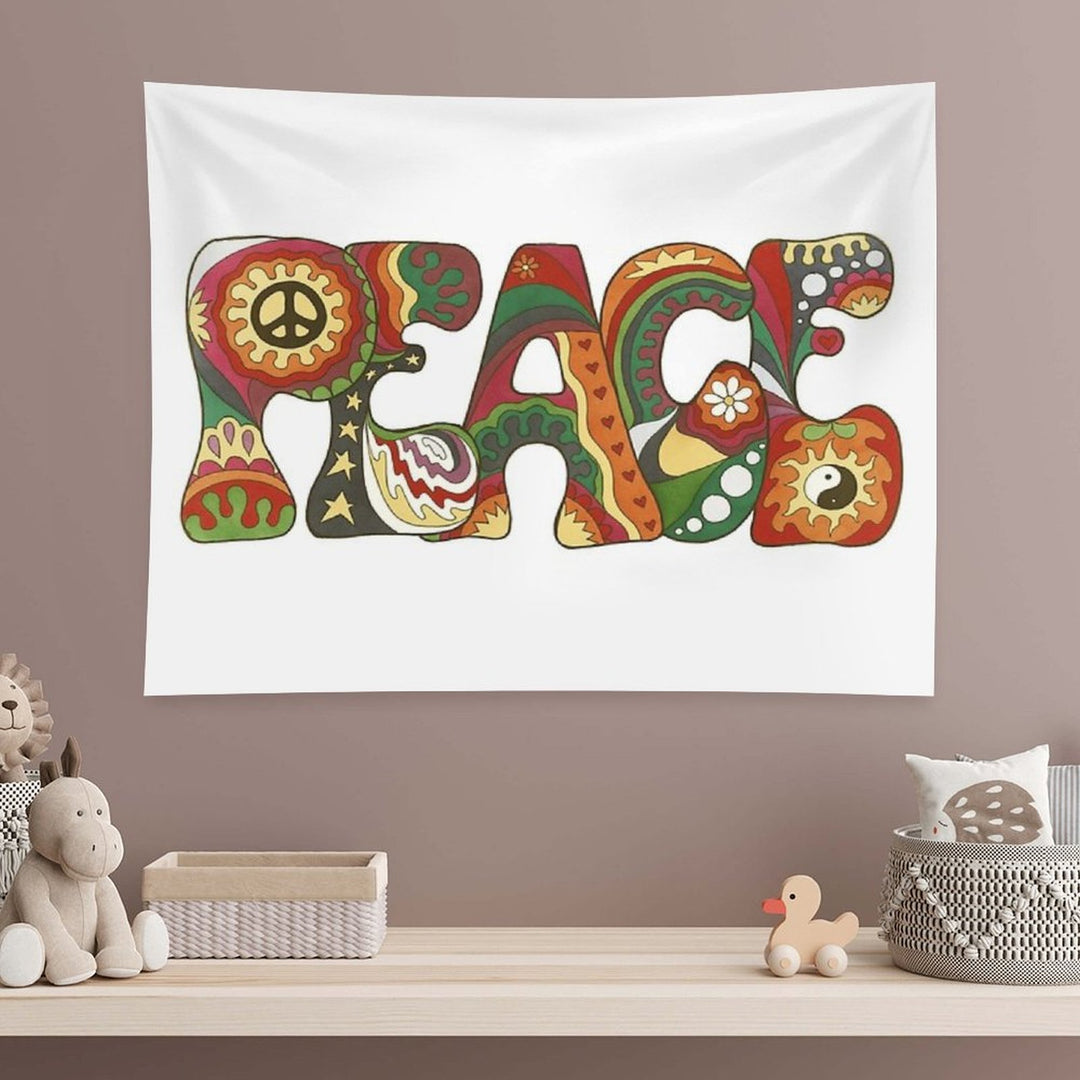 Vintage Psychedelic Peace Tapestry