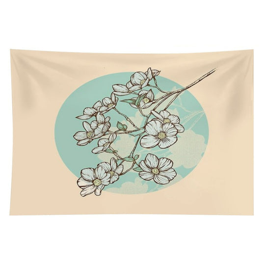 Little White Flowers Tapestry