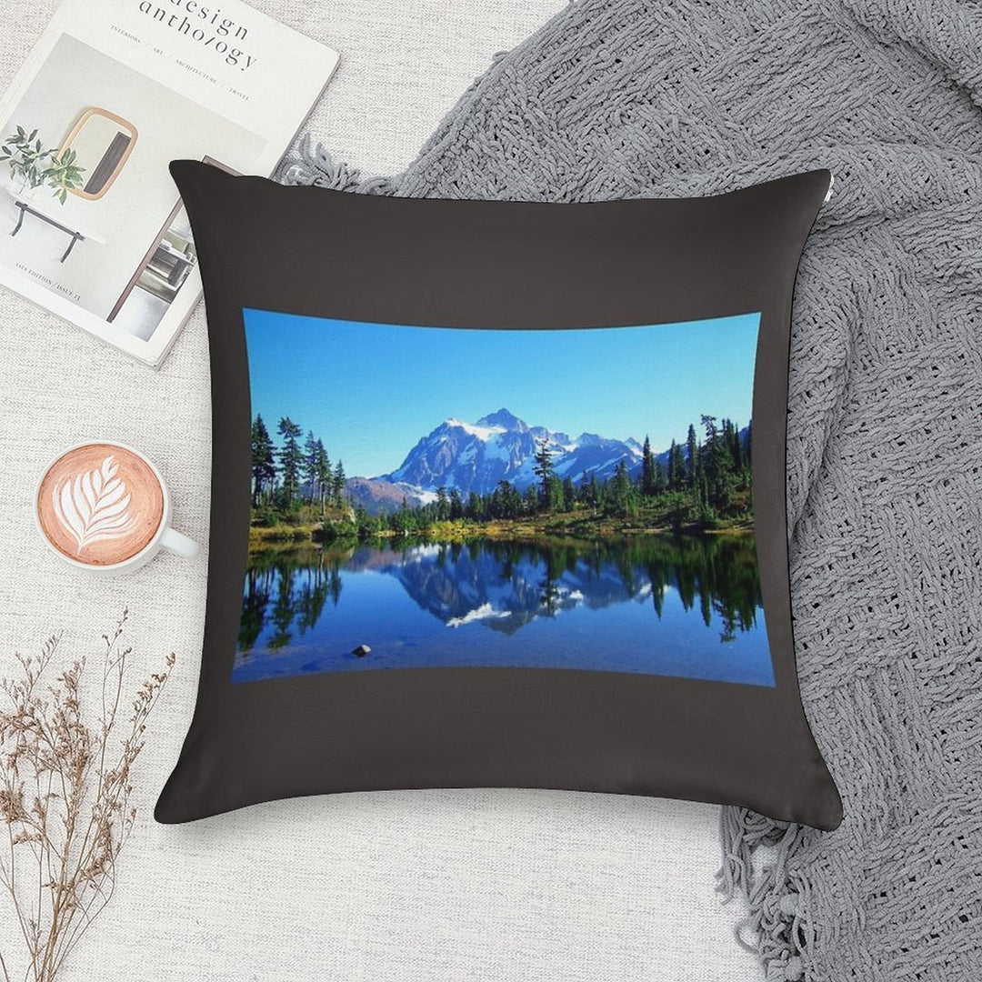 Mount Shuksan And Picture Lake in The Fall Soft Home Decor Throw Pillow